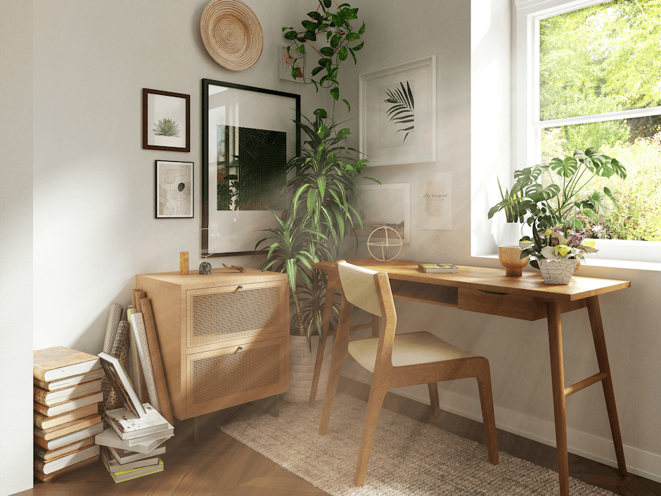 Biophilic design home office - blog post by Blooming Artificial