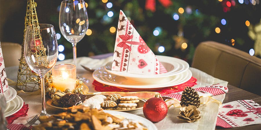 Christmas dinner table decor - blog post by Blooming Artificial