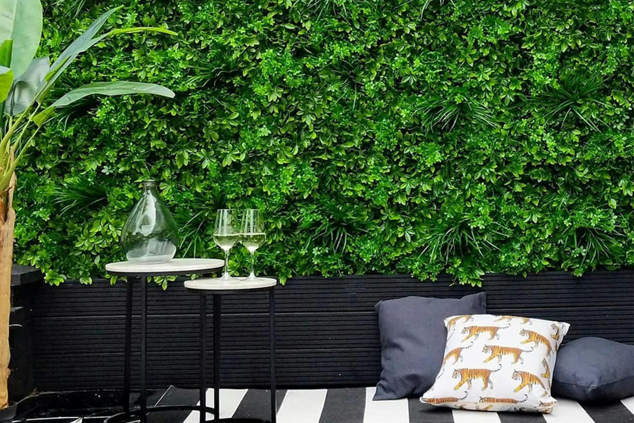 Faux living wall mats by Blooming Artificial