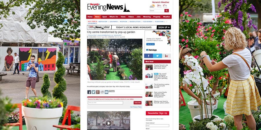 Blooming Artificial pop up garden news article