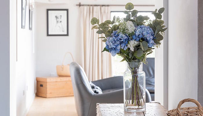 Artificial blue hydrangea bouquet by Blooming Artificial