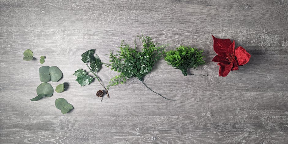 A selection of artificial foliage