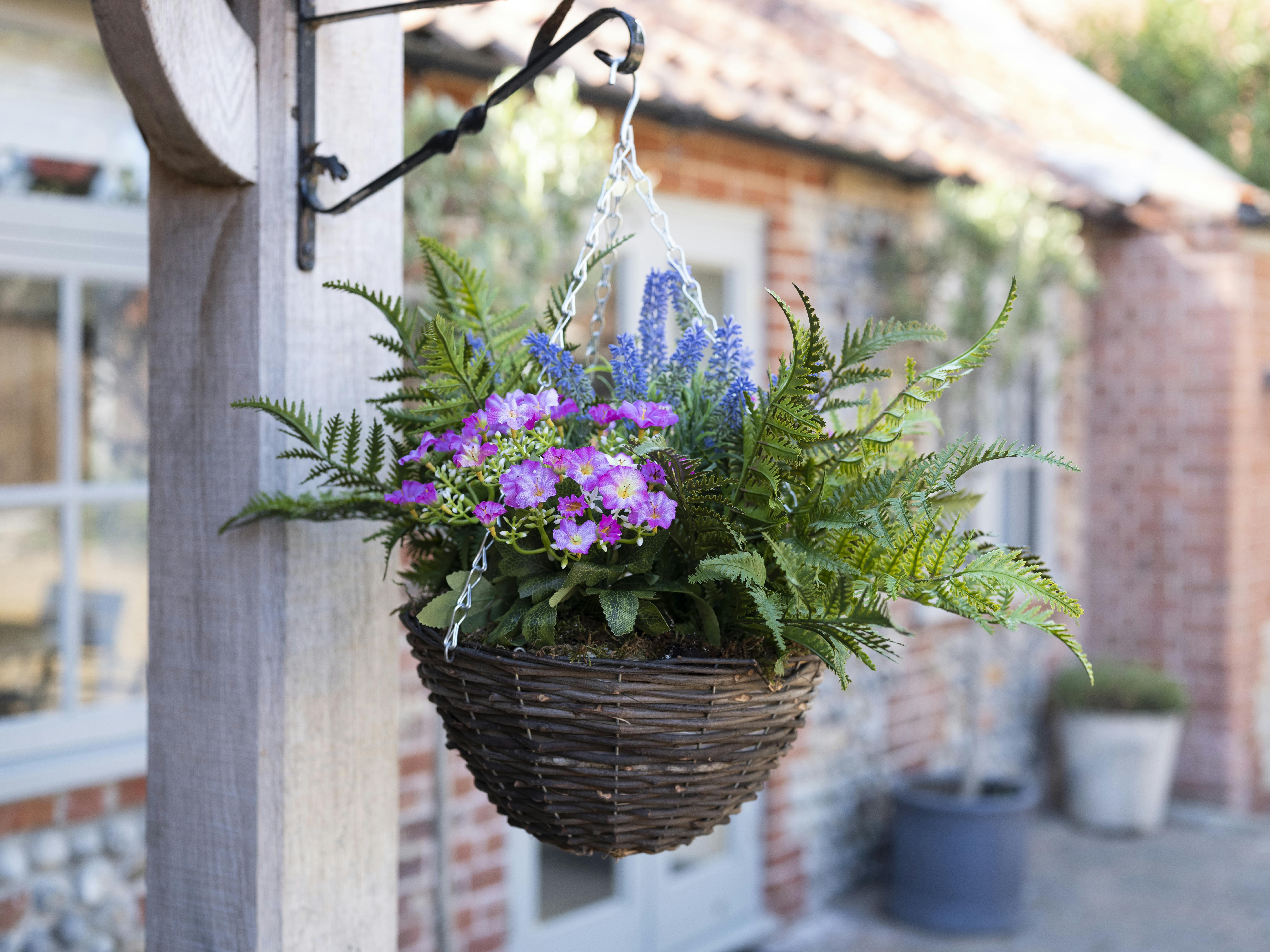 artificial hanging flower baskets