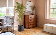Artificial natural bamboo tree in pink bedroom