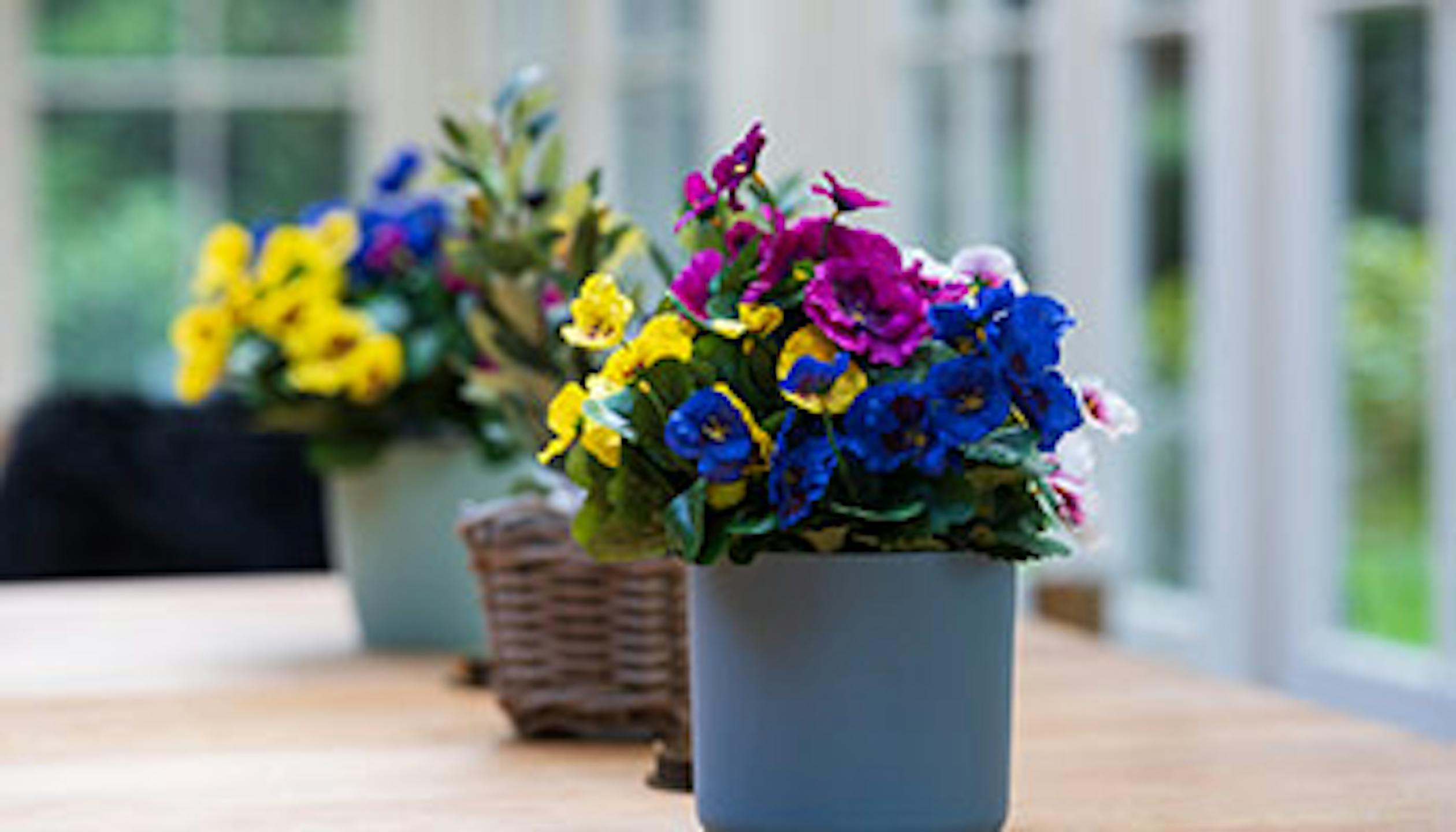Artificial flowering bushes collection