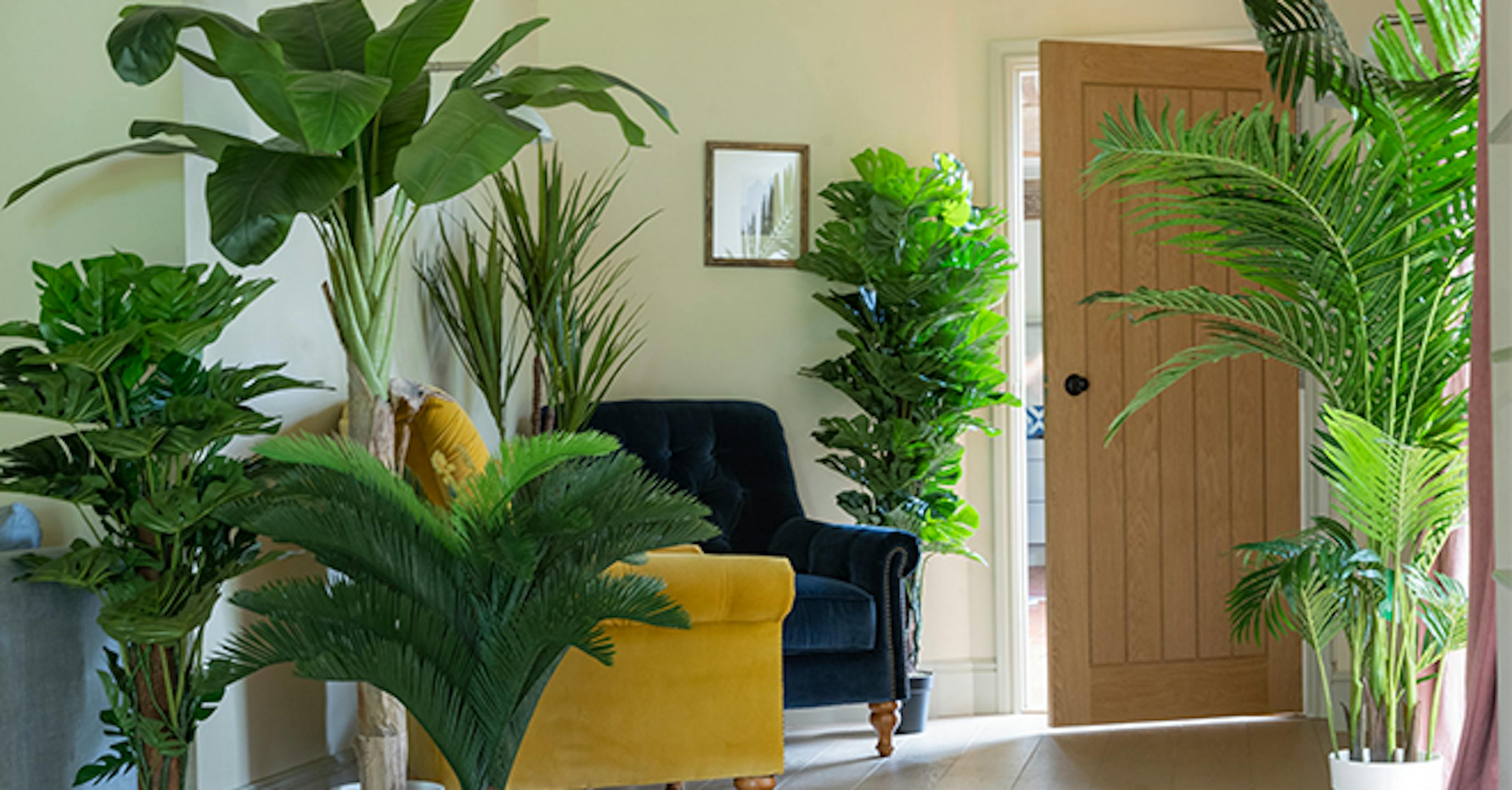 Faux palms and exotic artificial plants collection