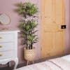 Artificial small black stem bamboo tree in pink bedroom