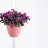 Purple pansy drainpipe artificial flower planter