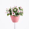 White pink pansy drainpipe artificial flower planter