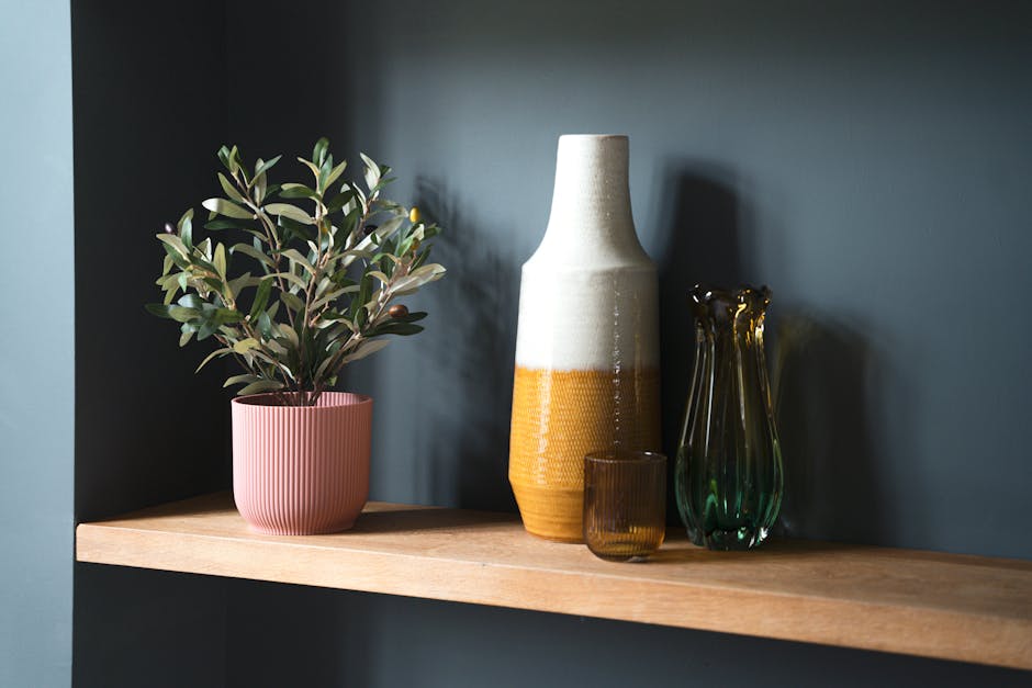 Artificial potted olive bush in pink vibes pot