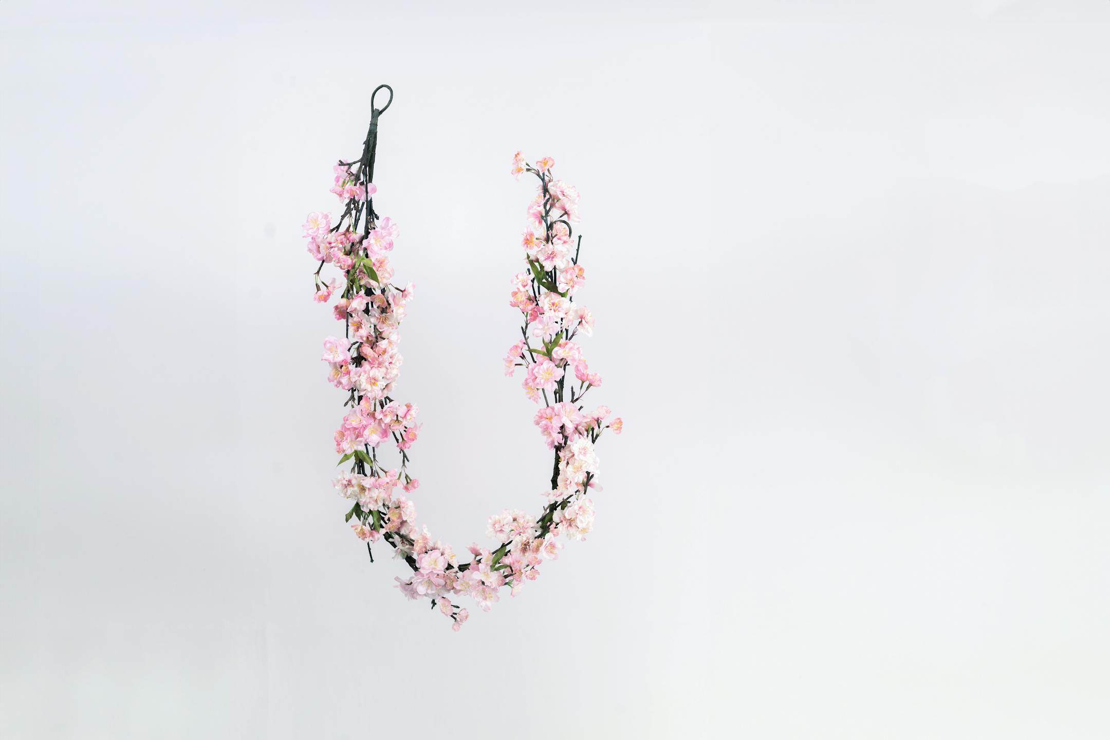 Artificial pink blossom garland