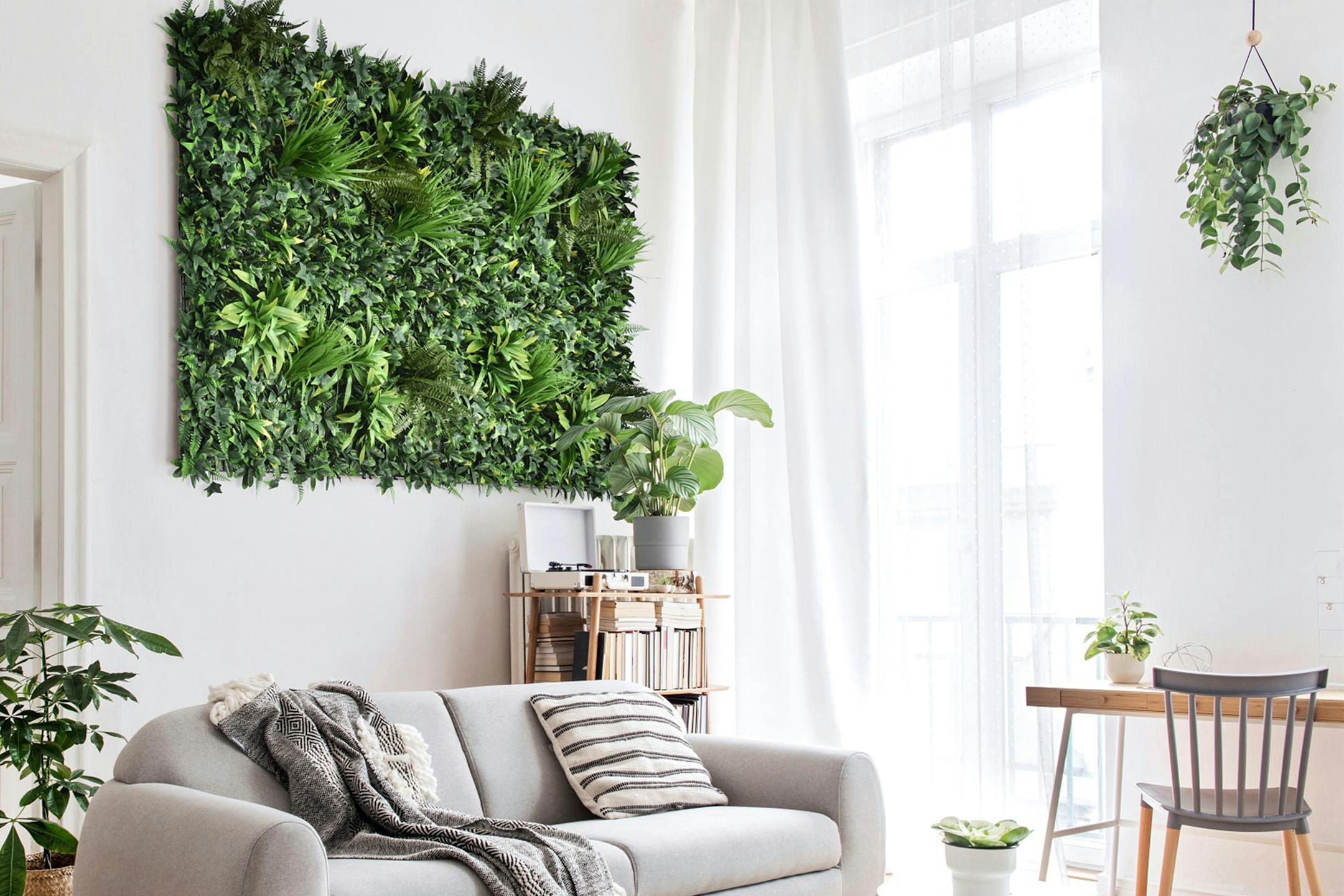 Forest greens green wall panels in living room