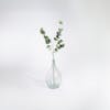 Artificial eucalyptus spray in glass vase
