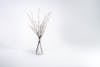 Faux pussy willow bunch in glass vase