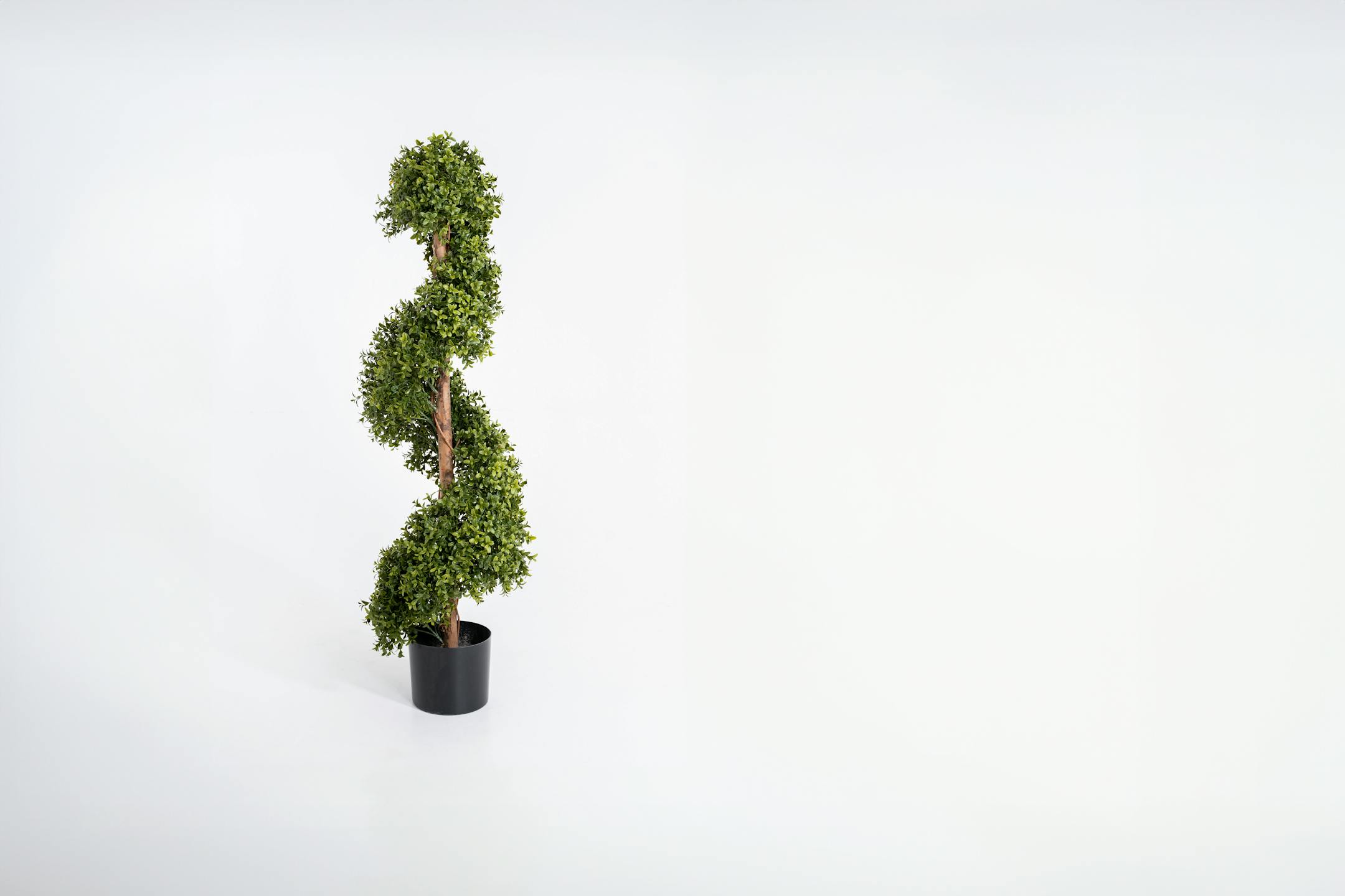 Small artificial boxwood spiral with stem