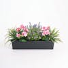 Artificial pink and purple mixed flower window box