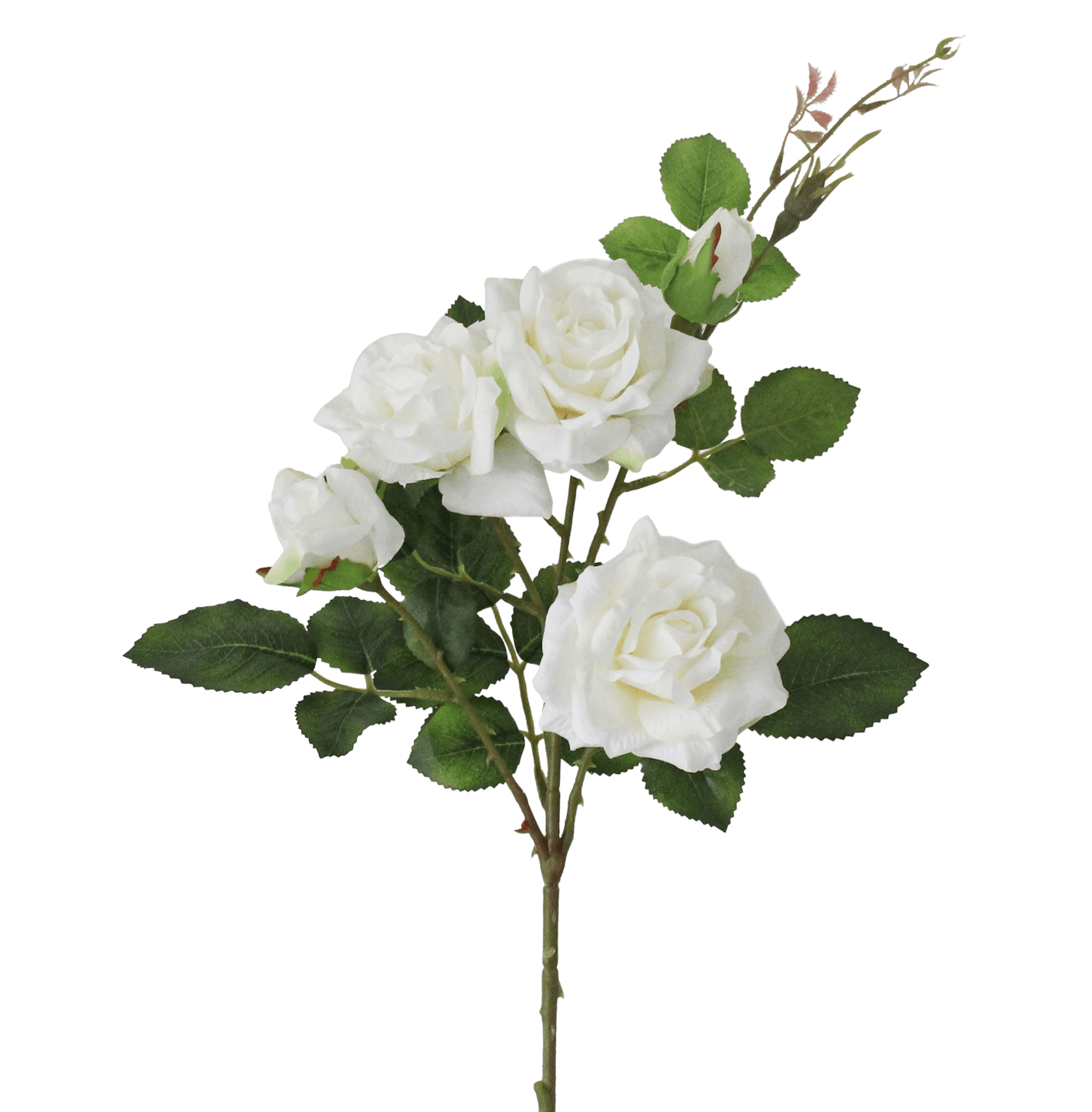 Artificial wild rose stem white
