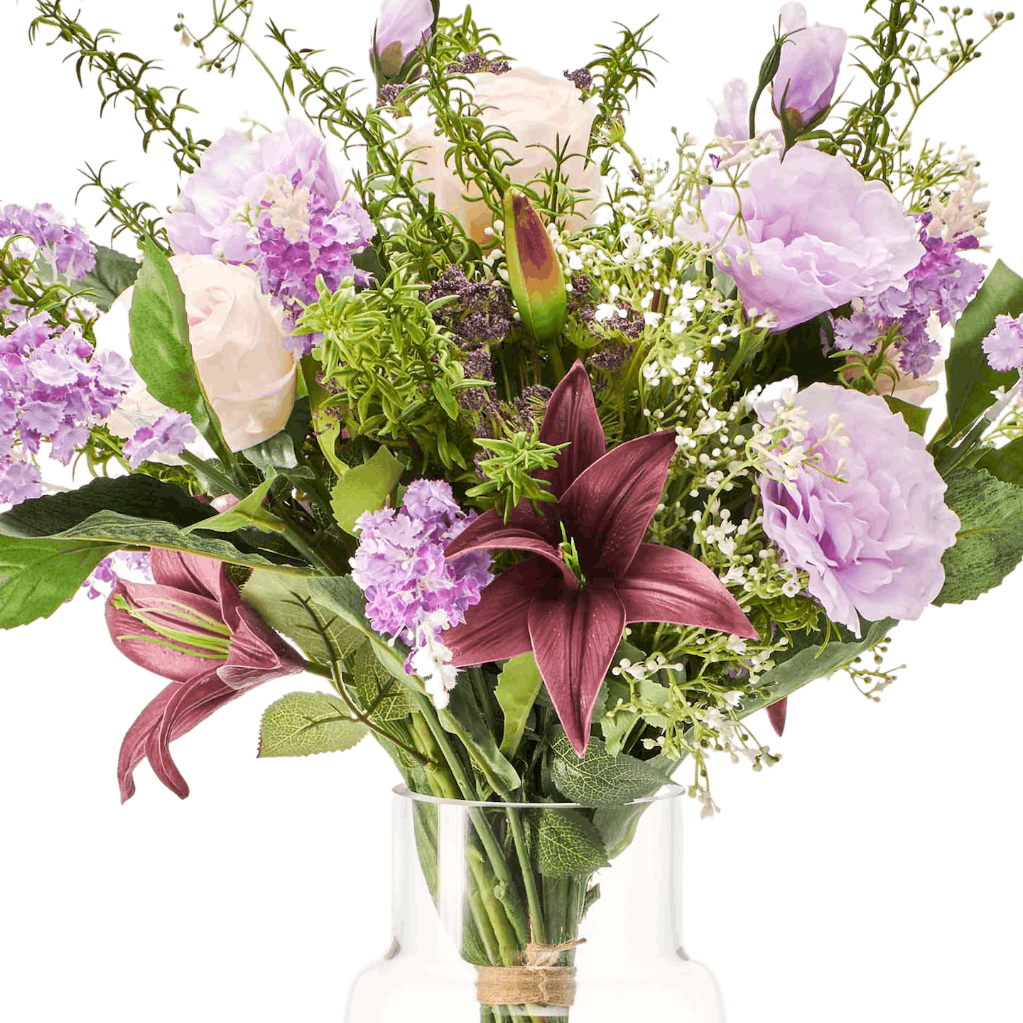 Artificial amethyst flower bouquet