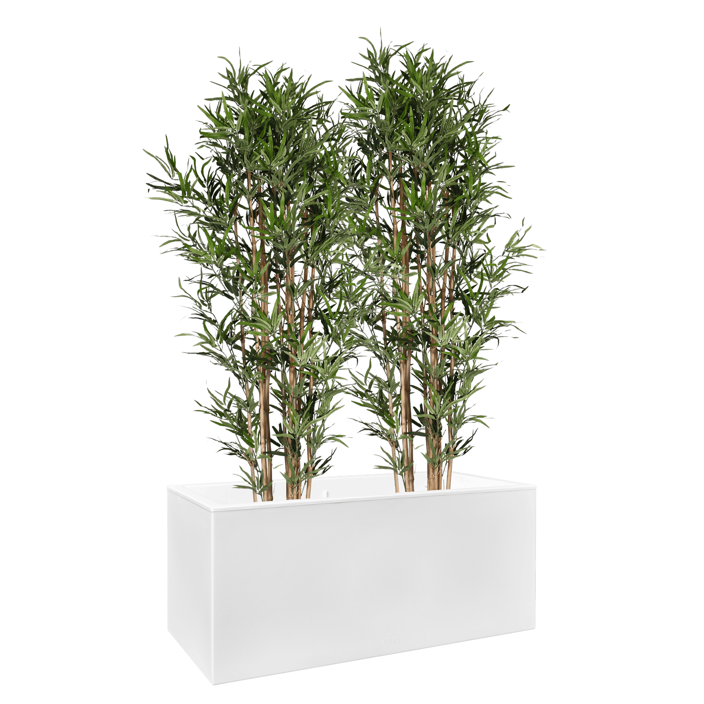 2 6ft outdoor artificial bamboo trees in white planter bundle