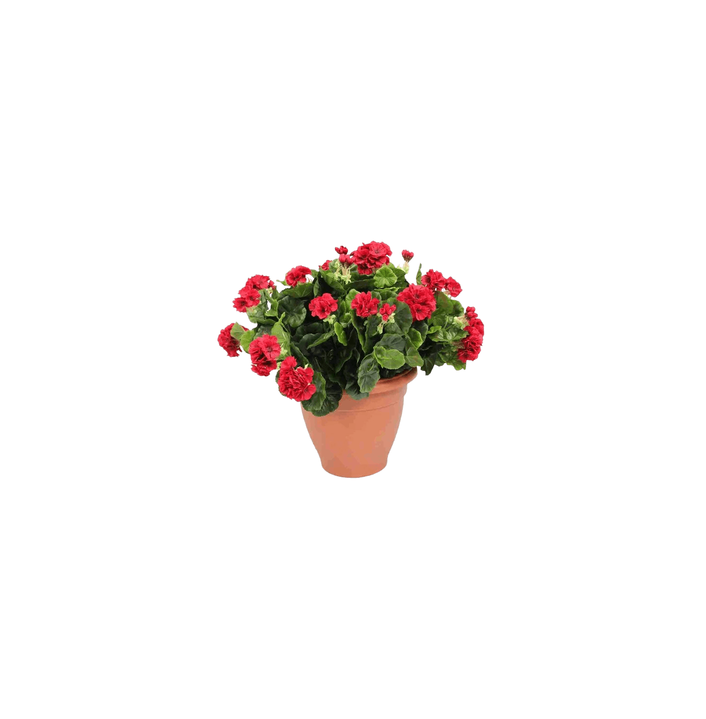 Artificial geranium patio planter red