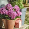 Artificial hydrangea patio planter pink