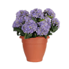 Artificial hydrangea patio planter purple