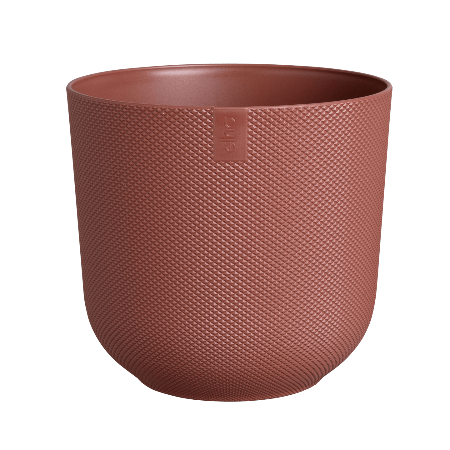 Textured red Elho plant pot