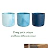Every ocean waste pot is uniquely coloured