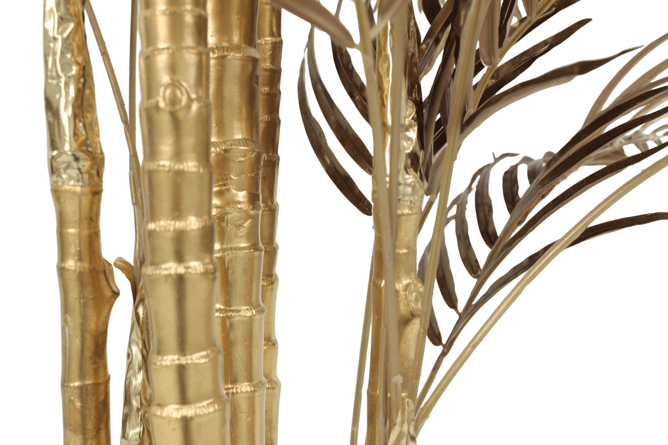 Artificial bronze painted palm stems