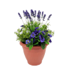 Artificial pansy & lavender patio planter purple