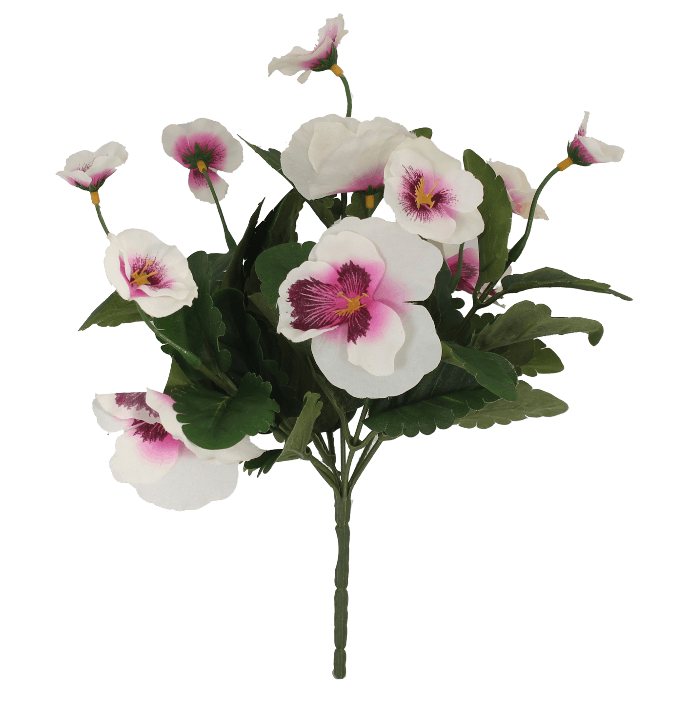Artificial pansy bush white/pink