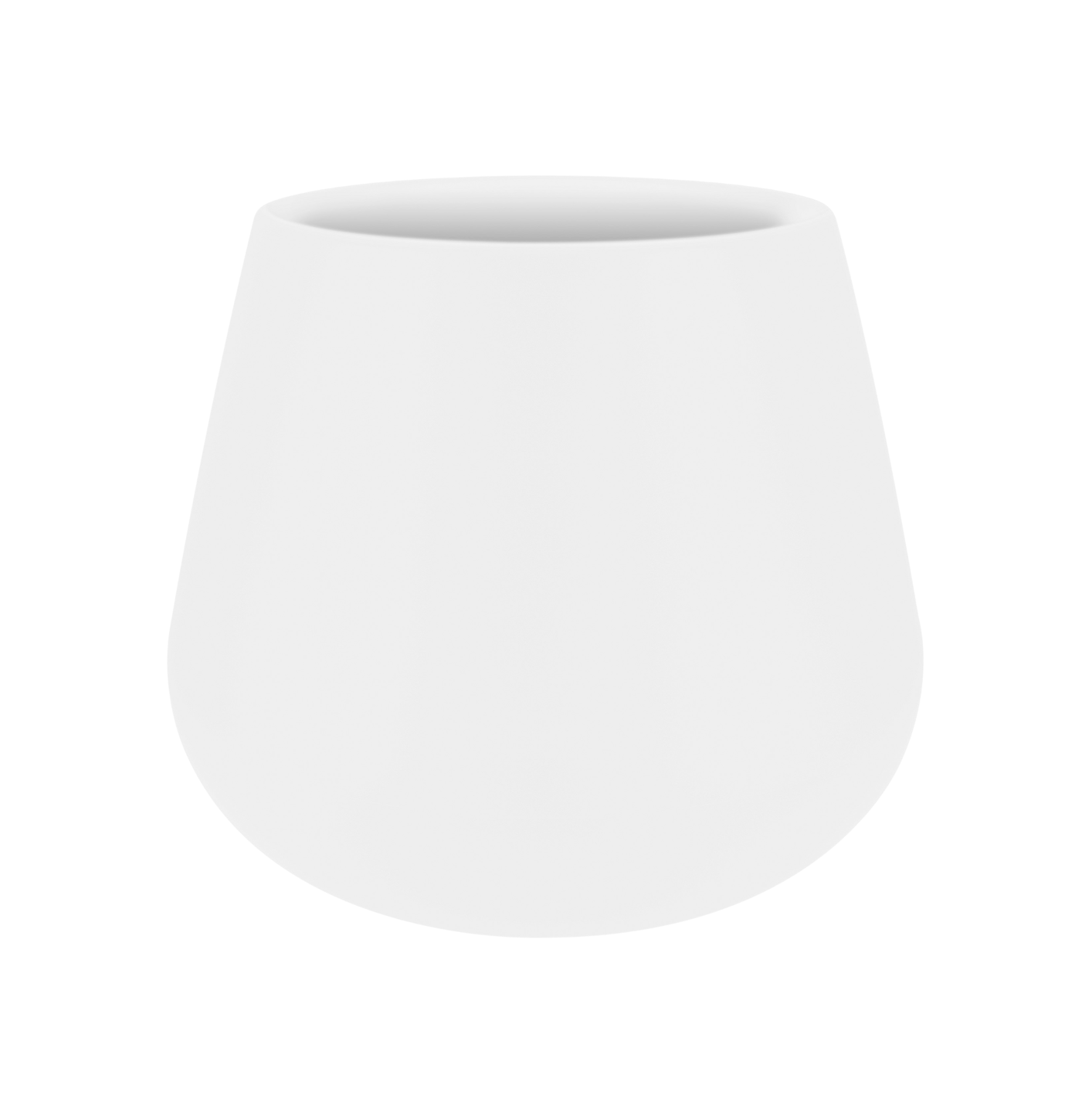 White pure cone plant pot