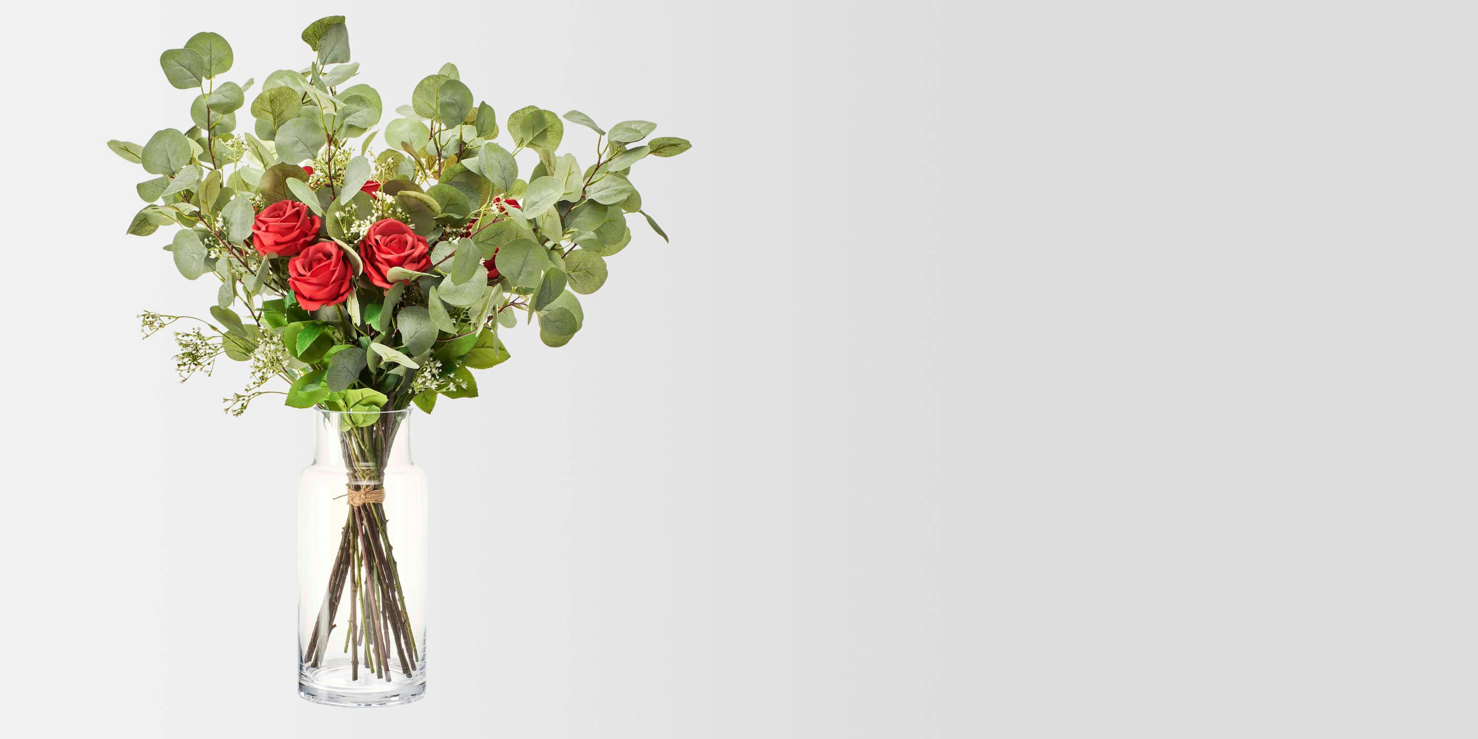 Red artificial romance bouquet