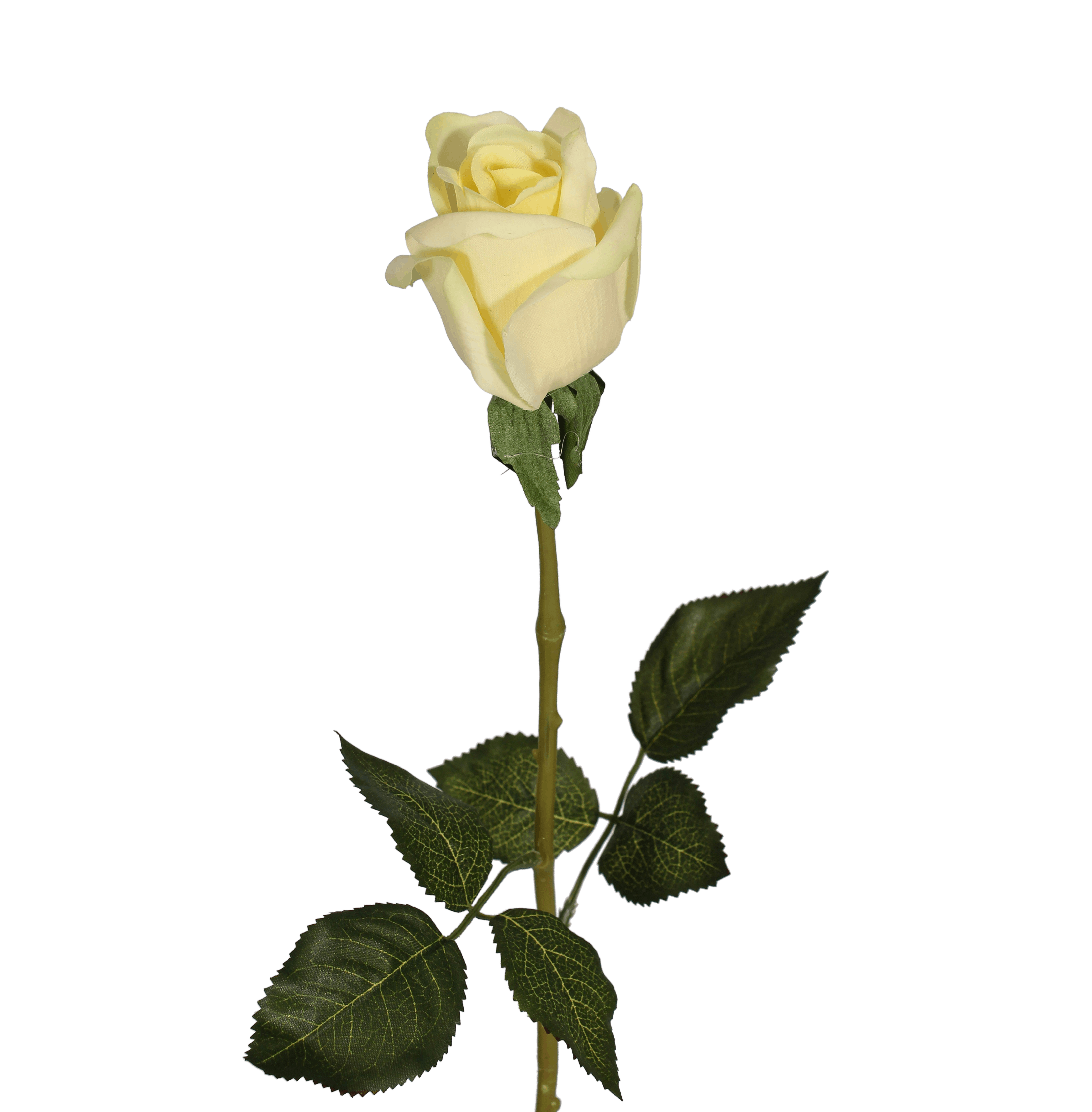 Artificial rose bud stem yellow