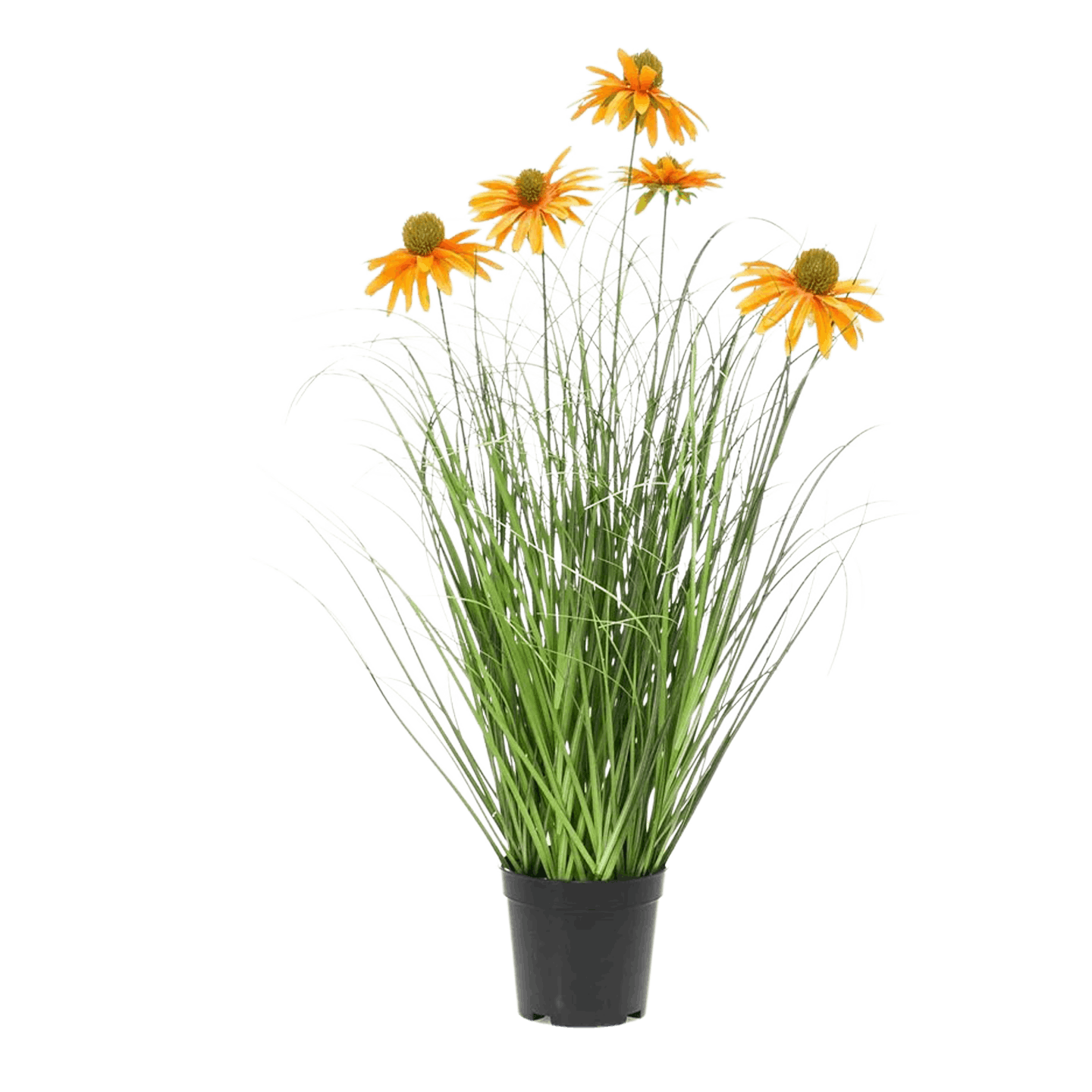 Artificial rudbeckia grass plant - orange flowers