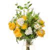 Artificial sensational bouquet in a glass vase