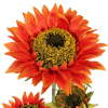 Artificial orange triple head sunflower stem