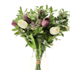 Artificial twilight bouquet in a glass vase