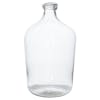 Large and wide, bottle necked clear glass vase