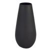 Tall and narrowing, matte black vase