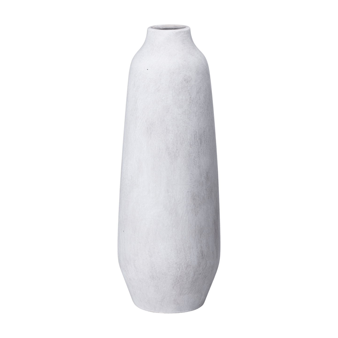 Tall, narrow, pale stone vase