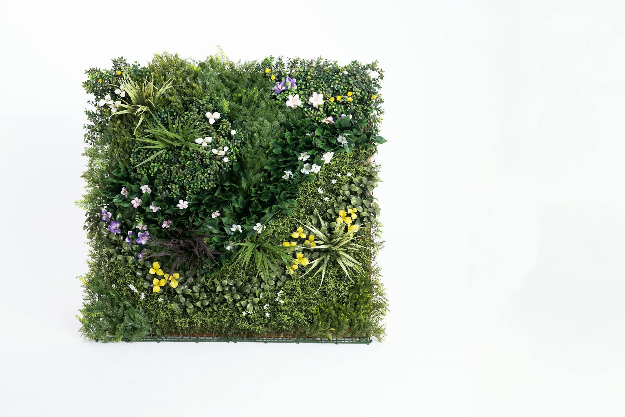 Wildflower style artificial green wall