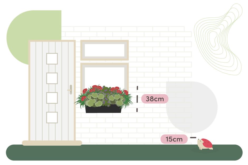 mixed flower windows box size guide graphic