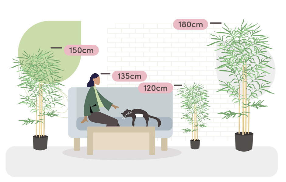 natural bamboo size guide graphic