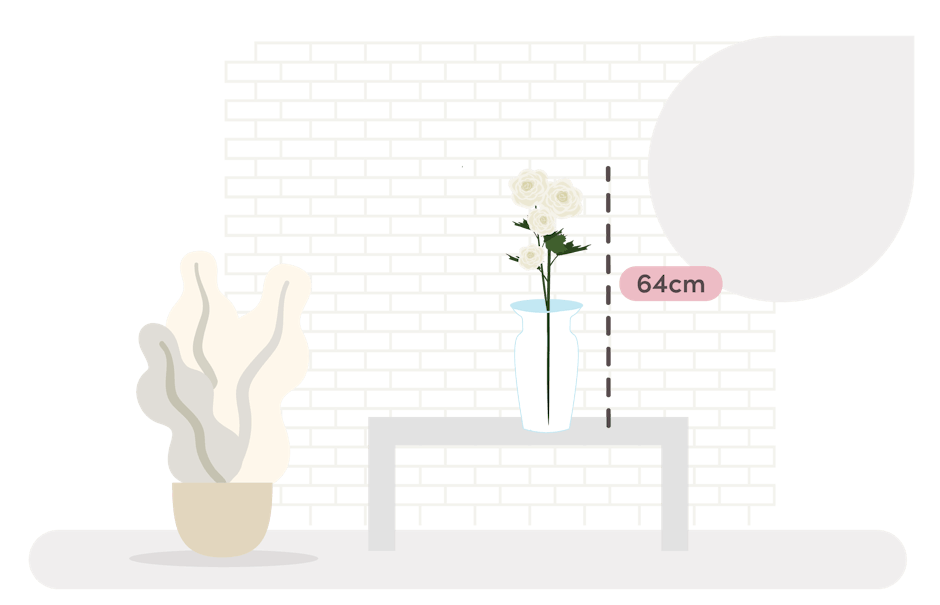faux ranunculus stem size guide graphic