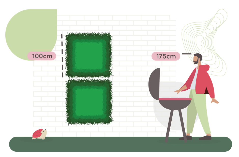 woodland greens living wall size guide graphic